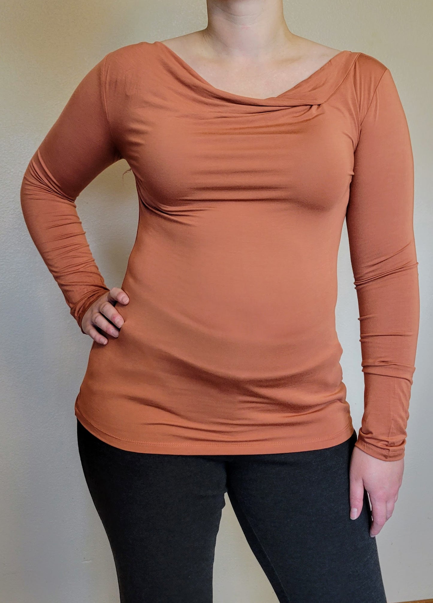 Long Sleeve Cowl Neck Top